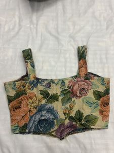 Floral Tapestry Corset Top