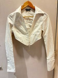 Chic Off-White Corset Style Top