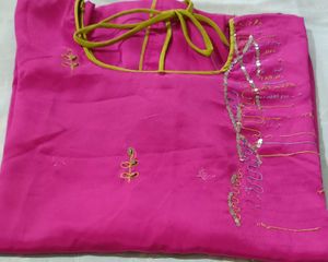 Vibrant Pink Embroidered Kurta