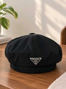 Authentic Prada Black Nylon Beret Hat