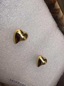 Gold Heart Stud Earrings
