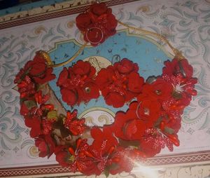 Red Velvet Flowers Jewellery Set
