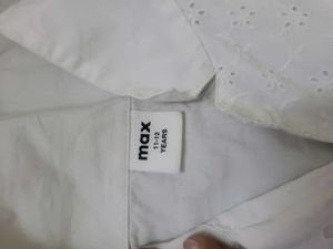 White Broderie Anglaise Cropped Shirt not wearing