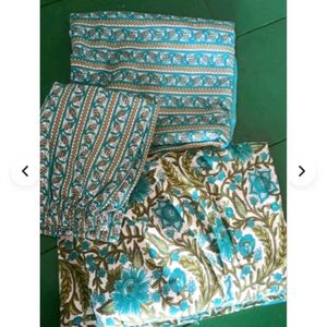 Beautiful Blue Floral Kurta Set