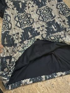 Designer Sequin Skirt and Embellished Shirt Set