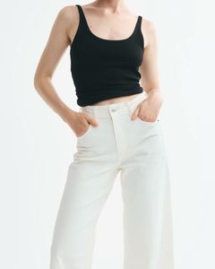 Classic white wide leg jeans from offduty