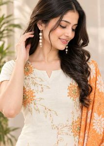 Cream(off white) Colour Kurta Set