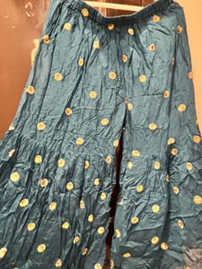 Beautiful Teal Embroidered Kurta and Sharara set