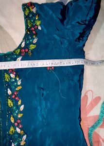 Embroidered Teal Kurta
