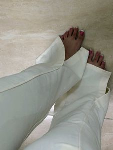 Chic White Split Flare Pants