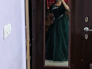 Stunning Emerald Green Gown with dupatta