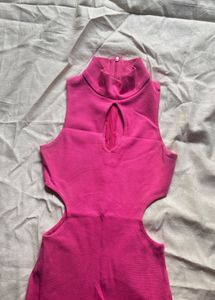 Hot Pink Cut Out Mini Dress