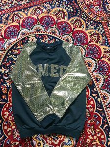Sparkly Sequin Sleeve Sweatshirt