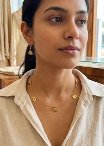 Handmade Invisible necklace with small elephant pe