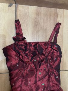 Maroon Embellished dress