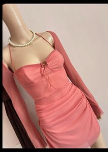 Chic Rose Mesh Bodycon Dress
