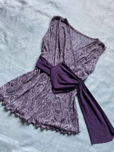 Purple Paisley Print Top