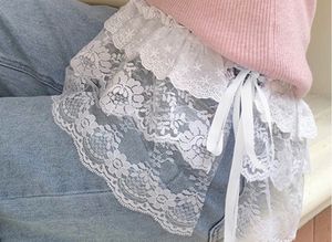 Lace Trim Dupatta with Ribbon Tie