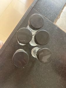Glass Spice Jar with Black Lid
