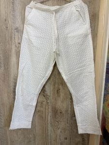White Textured Palazzos