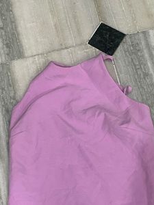 Elegant Lilac Halter Neck Dress