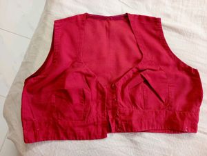 Red Sleeveless Blouse