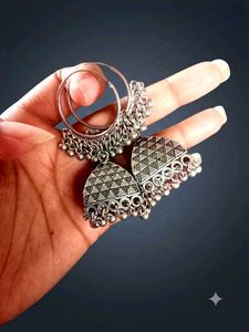combo oxidised earring, studs and finger ring set