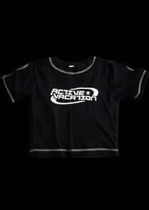 Black Graphic Crop Top