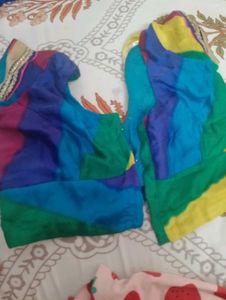 Vibrant Rainbow chiffon Saree