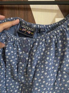 Blue crop babydoll Top💙