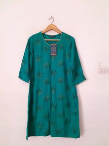 Teal Printed Kurta (Women's)