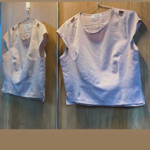 Pink Cut-Out Shoulder Top