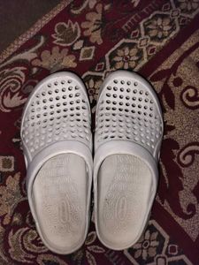 White Perforated Slip-On Clogs