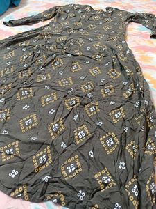 Cotton Blend One Line Henna Kurti
