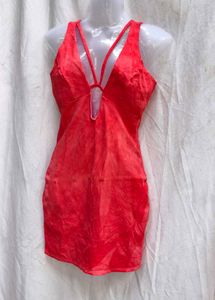 I. Red Cut-Out Mini Dress