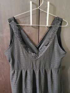 Cute charcoal Ruffled Mini Dress
