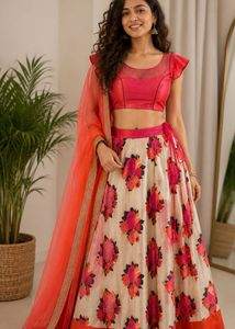 Rakhi special Beautiful Floral Lehenga Choli Set