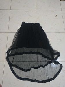 Black Tulle High-Low Skirt
