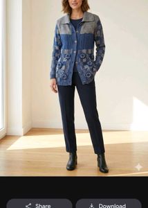 Blue winter cardigan and top free