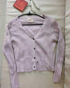 Pastel Ribbed Button-Up Cardigan
