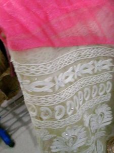 Stunning Pink Net Saree