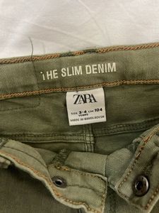Olive Green Slim Fit Denim Jeans