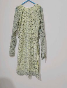 Floral Butter Yellow Kurti