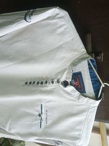 Boy's white collar short kurta style shirt