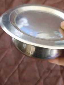 Vintage Stainless Steel Kadhai &amp; Plate Set