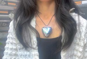 Chunky Silver Heart Necklace
