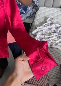 Satin Button-Up Shirt