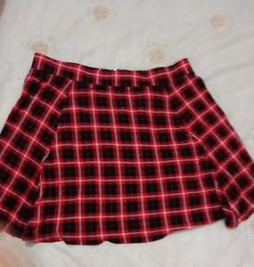 Red Plaid Mini Skirt