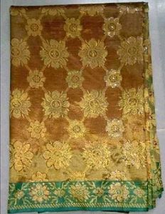 wedding Golden tissue saree