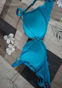 Beautiful Teal Lace Bra
